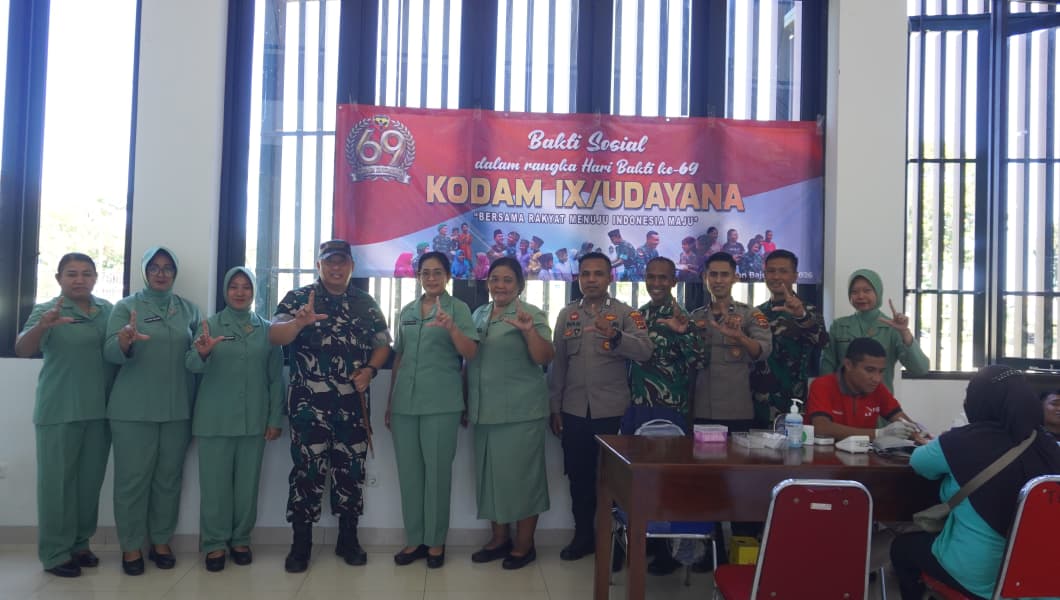 Kodim 1630/Manggarai Barat Gelar Bakti Sosial Donor Darah Meriahkan HUT ke-69 Kodam IX/Udayana