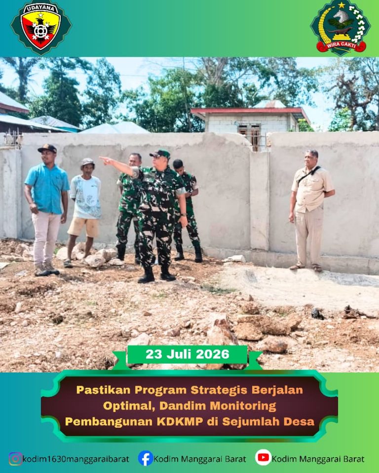 Pastikan Program Strategis Berjalan Optimal, Dandim Monitoring Pembangunan KDKMP di Sejumlah Desa