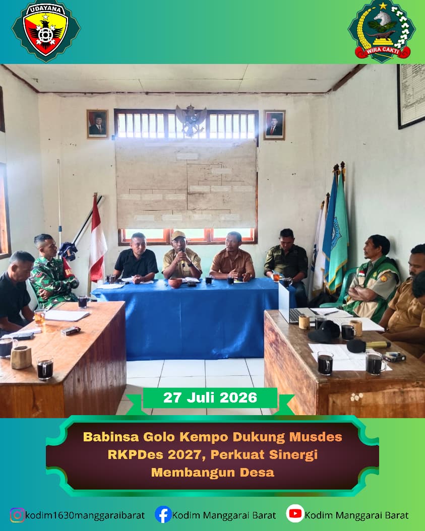 Babinsa Koramil 1630-02/Lembor Hadiri Musdes Penyusunan RKPDes 2027, Wujudkan Pembangunan Desa yang Partisipatif