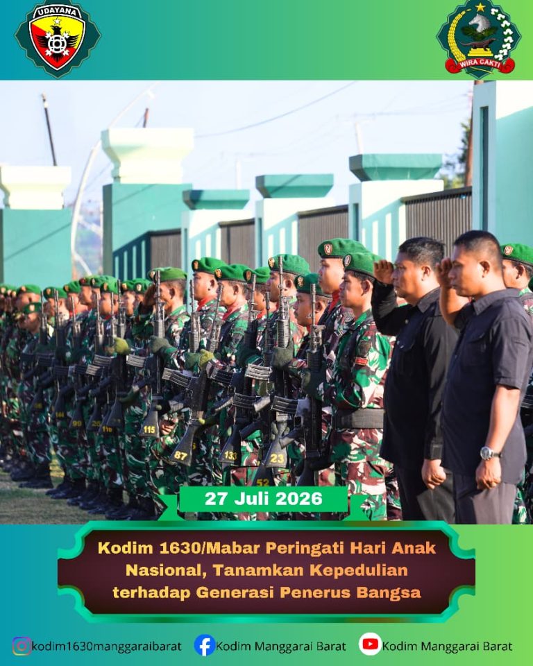 Kodim 1630/Mabar Peringati Hari Anak Nasional, Tanamkan Kepedulian terhadap Generasi Penerus Bangsa