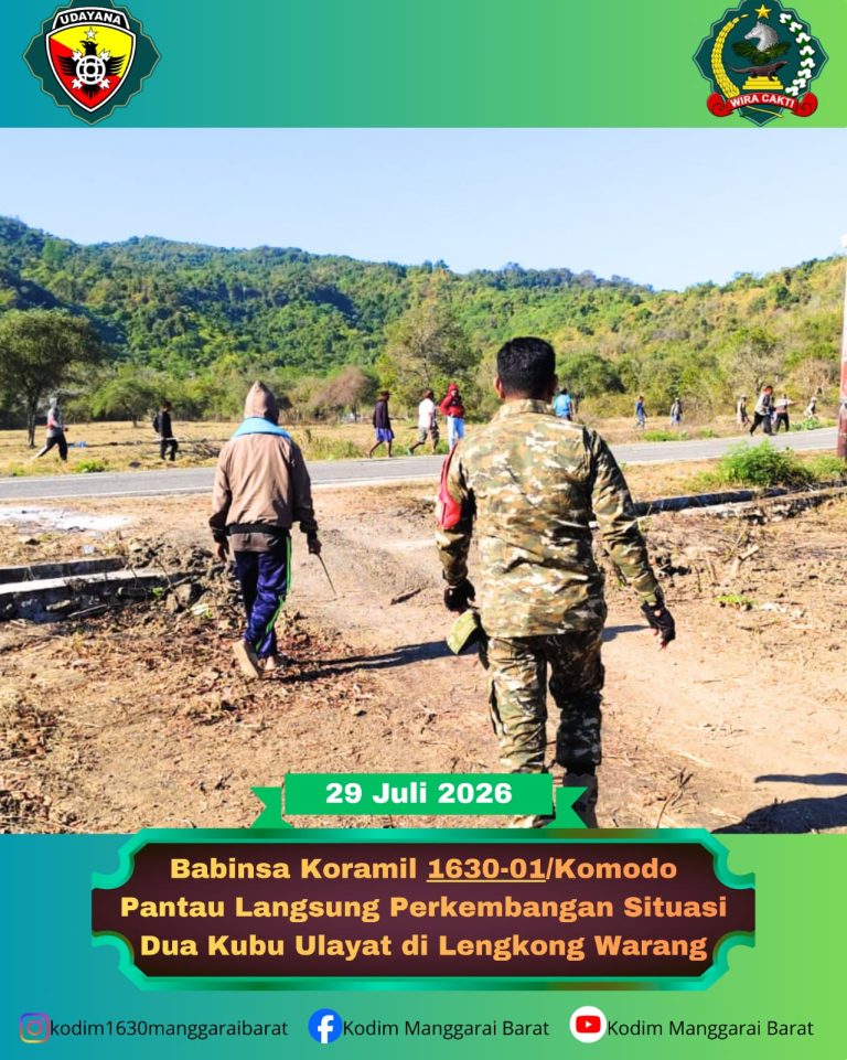 Babinsa Koramil 1630-01/Komodo Pantau Langsung Perkembangan Situasi Dua Kubu Ulayat di Lengkong Warang