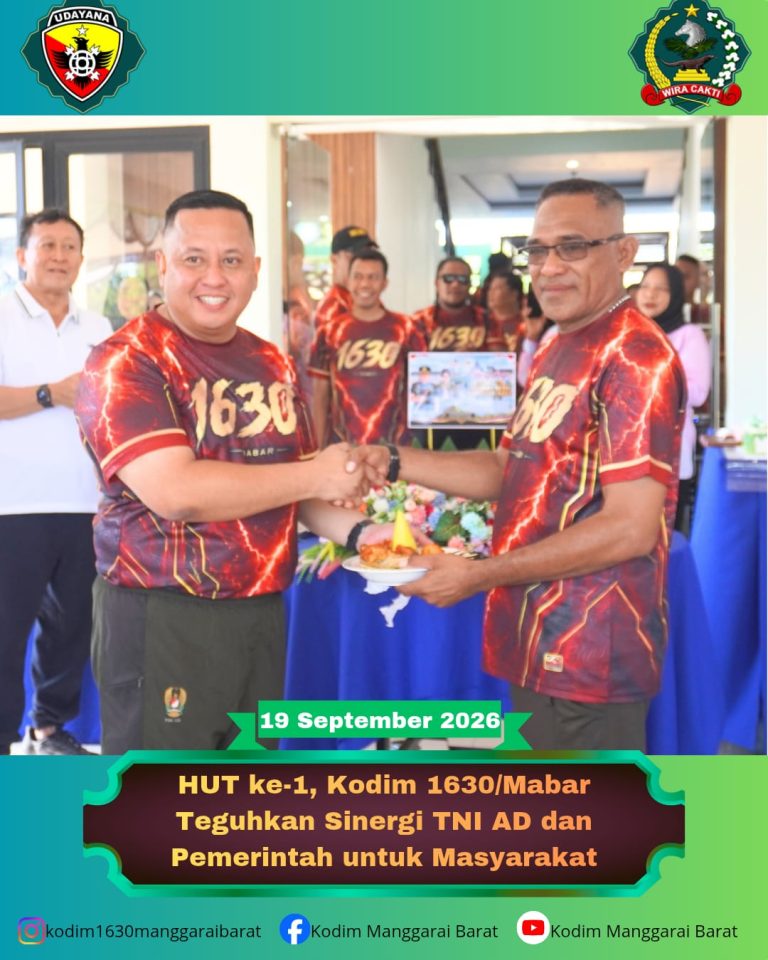HUT ke-1, Kodim 1630/Mabar Teguhkan Sinergi TNI AD dan Pemerintah untuk Masyarakat